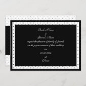 Faire-part de mariage noir et blanc de point de (Devant / Derrière)
