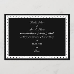 Faire-part de mariage noir et blanc de point de