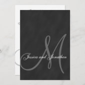 Faire-part de mariage noir et blanc de tableau (Devant / Derrière)