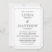 Faire-part de mariage noir et blanc élégant simple (Devant)