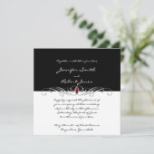 Faire-part de mariage noir et blanc et rouge (Debout devant)