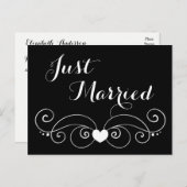 Faire-part de mariage noir et blanc Mariés (Devant / Derrière)