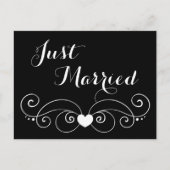 Faire-part de mariage noir et blanc Mariés (Devant)