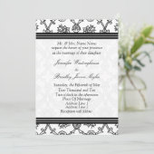 Faire-part de mariage noir et blanc modèle (Debout devant)