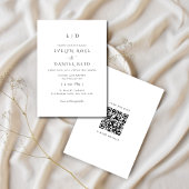 Faire-part de mariage noir et blanc RSVP avec code