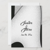 Faire-part de mariage noir et blanc unique (Dos)