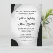 Faire-part de mariage noir et blanc unique (Debout devant)