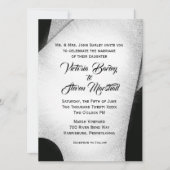 Faire-part de mariage noir et blanc unique (Devant)