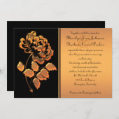 Faire-part de mariage noir et cuivre (Devant / Derrière)