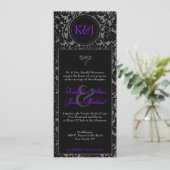 Faire-part de mariage noir et gris gothique de (Debout devant)