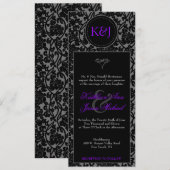 Faire-part de mariage noir et gris gothique de (Devant / Derrière)
