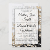 Faire-part de mariage noir et or (Devant)