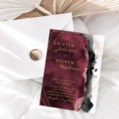 Faire-part de mariage noir et or de Bourgogne