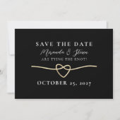Faire-part de mariage noir et or moderne à conserv (Devant)