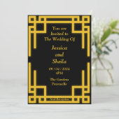 Faire-part de mariage noir et or parfait, (Debout devant)