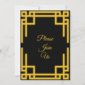 Faire-part de mariage noir et or parfait, (Dos)