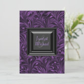 Faire-part de mariage noir et violet (Debout devant)