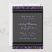 Faire-part de mariage noir et violet (Dos)