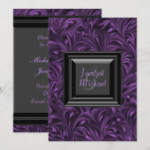 Faire-part de mariage noir et violet (Devant / Derrière)
