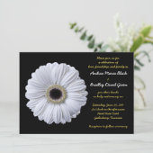 Faire-part de mariage noir Gerbera Daisy blanc (Debout devant)