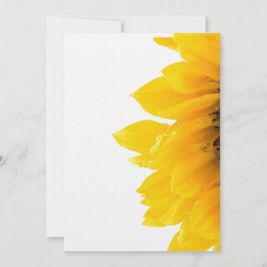 Faire-part de mariage noir jaune de tournesol (Dos)