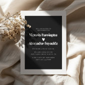 Faire-part de mariage noir moderne