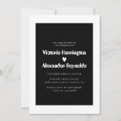 Faire-part de mariage noir moderne (Devant)