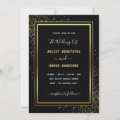 Faire-part de mariage Noir Or - Carte Invitation L (Devant)