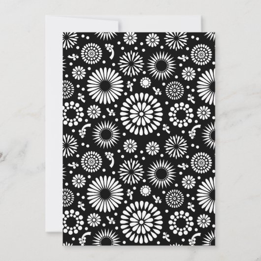 Faire-part de mariage noir rétro (Dos)