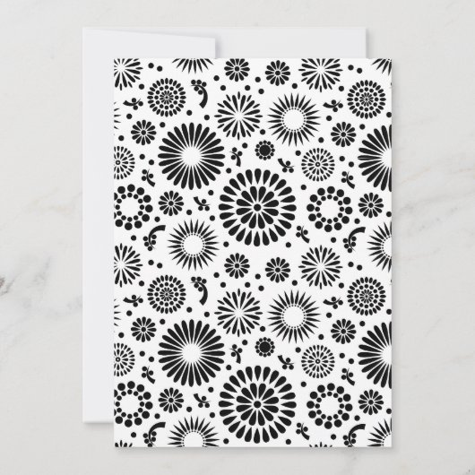 Faire-part de mariage noir rétro (Dos)