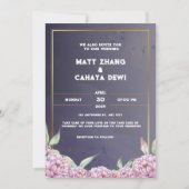 Faire-part de mariage noir simple (Devant)