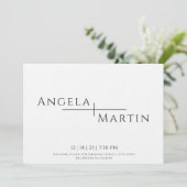 Faire-part de mariage Noir Simple (Debout devant)