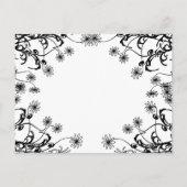 Faire-part de mariage Noir Sur Fleurs Sauvages Bla (Dos)