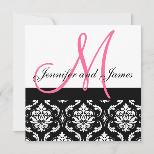 faire-part de mariage Noms Monogramme Hot rose Dam (Devant)