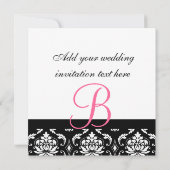 faire-part de mariage Noms Monogramme Hot rose Dam (Dos)