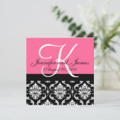 faire-part de mariage Noms Monogrammes Date Pink D (Debout devant)