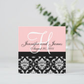 faire-part de mariage Noms Monogrammes Date Pink D (Debout devant)