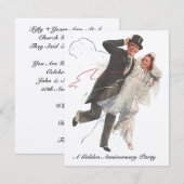 Faire-part de mariage nostalgique pour couple d'an (Devant / Derrière)