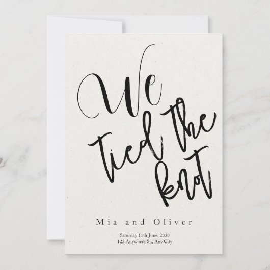 Faire-part de mariage " Nous avons noué le nœud " (Devant)