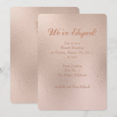 Faire-part de mariage 'Nous nous sommes enfuis' à  (Devant / Derrière)