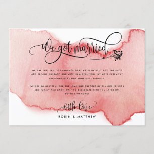 Faire-part de mariage, Nous nous sommes mariés, An
