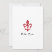 Faire-part de mariage| Nouvelle-Orléans| Rouge (Dos)