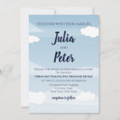 faire-part de mariage nuageux à ciel bleu (Devant)