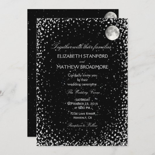 Faire-part de mariage | Nuit étoilée (Devant / Derrière)