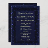 Faire-part de mariage | Nuit étoilée bleue (Devant / Derrière)