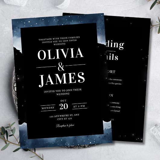 Faire-part de mariage Nuit étoilée, Ciel nocturne 
