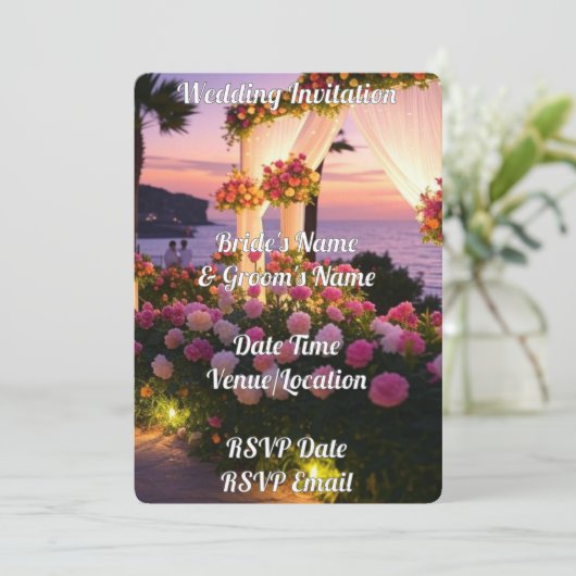 Faire-part de mariage numérique élégant rustique r (Debout devant)