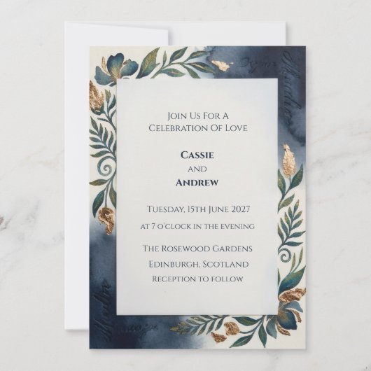 Faire-part de mariage numérique pour lieu élégant (Devant)