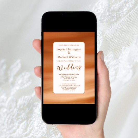 Faire-part de mariage numérique Terracotta Fall QR