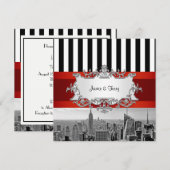 Faire-part de mariage NYC Skyline BW B2 F2 (Devant / Derrière)